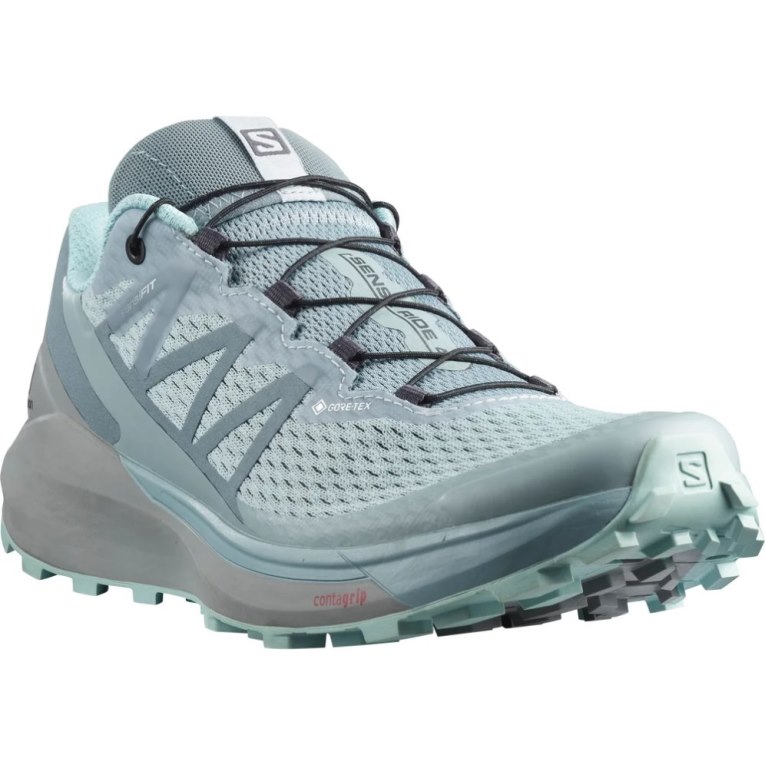 Sapatilhas Trail Running Salomon Sense Ride 4 GTX Invisible Fit Feminino Luz Azuis | PT Y53097